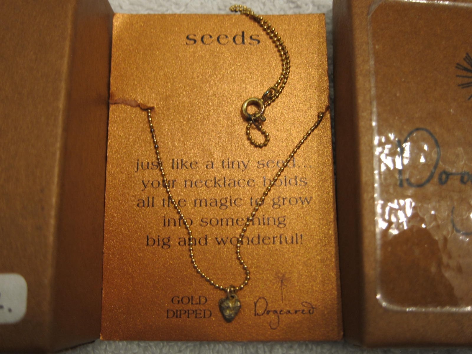 NWT DOGEARED Gold 16” necklace with Gold Tipped SEED pendant; retail $62 … j20