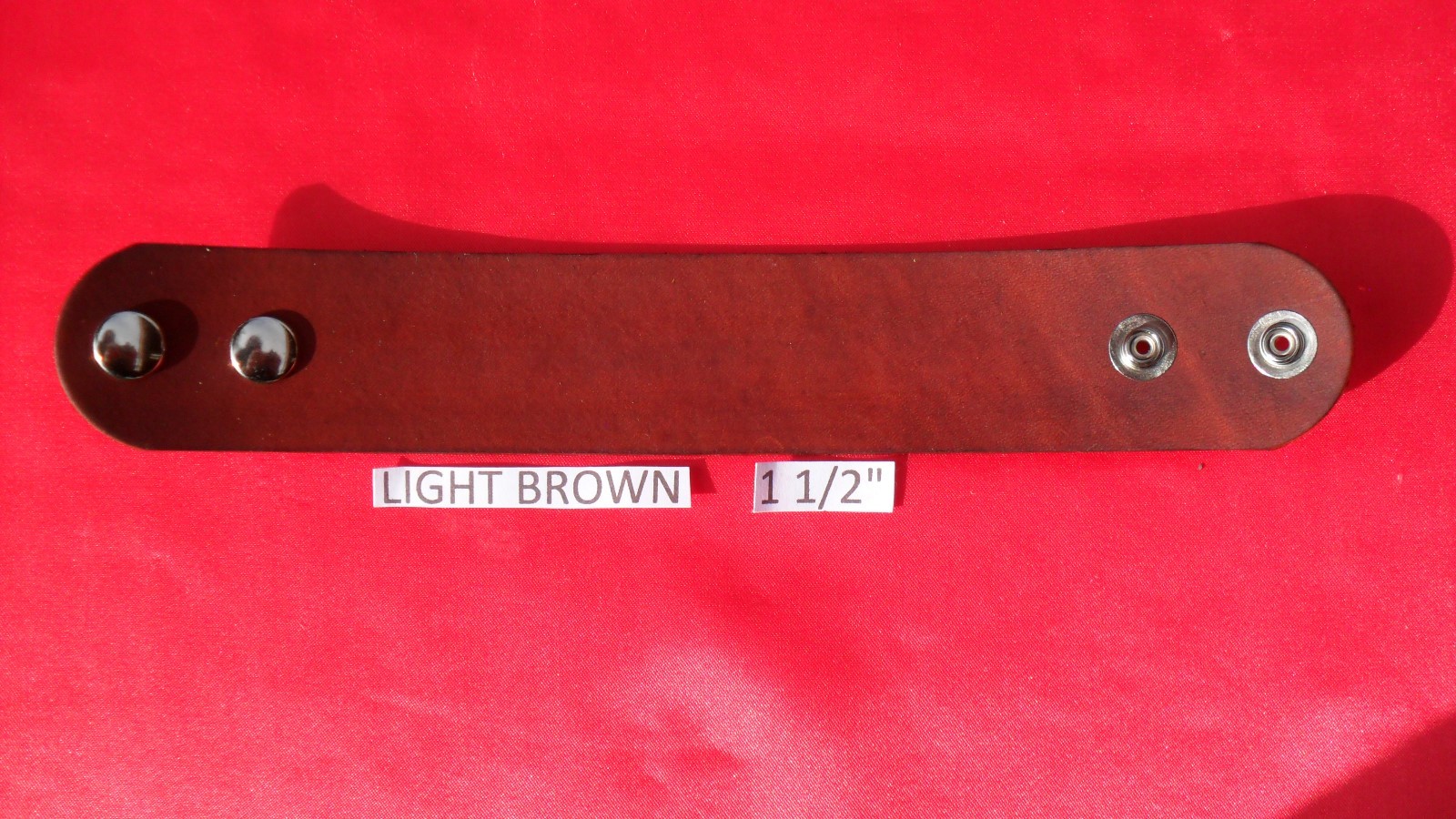 #BR1.5 TEN TWO SNAP1 1/2″ WIDE dyed top & sides! LEATHER BRACELETS