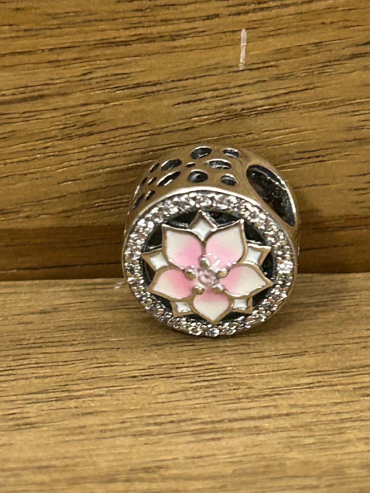 1 random s925 silver pink charm bead Unbranded