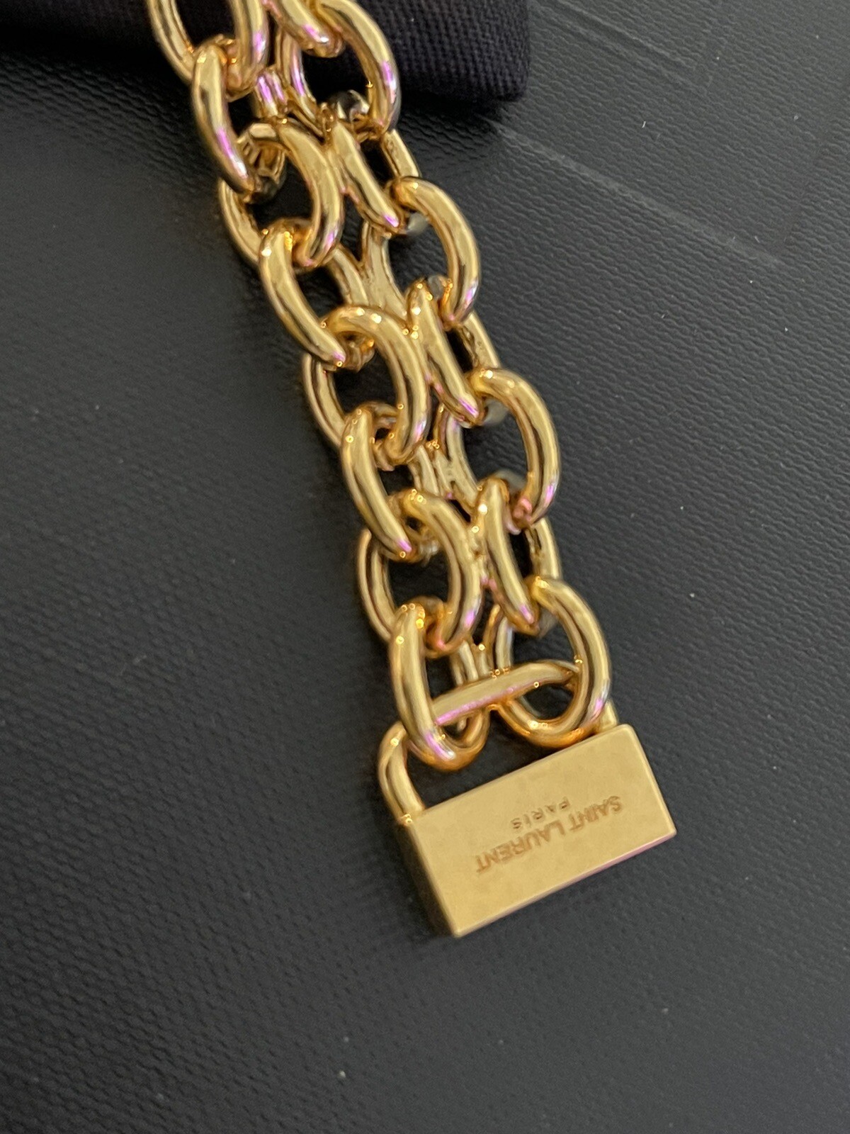New ! SAINT LAURENT Chain Metal Bracelet Size M Beautifully chic ! S/S 2022