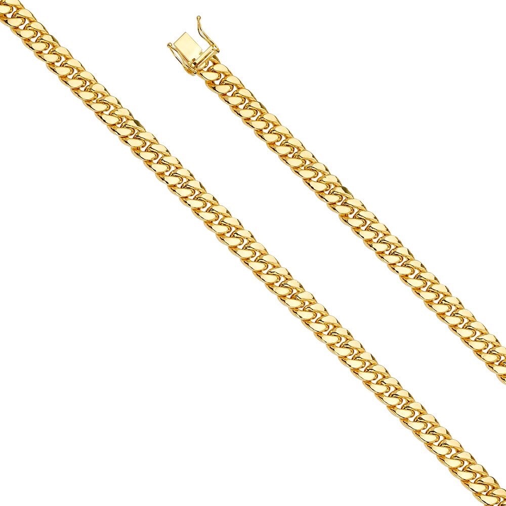 Real 14k Yellow Gold 6mm Royal Miami Cuban Link 22″ Chain Necklace Box Lock