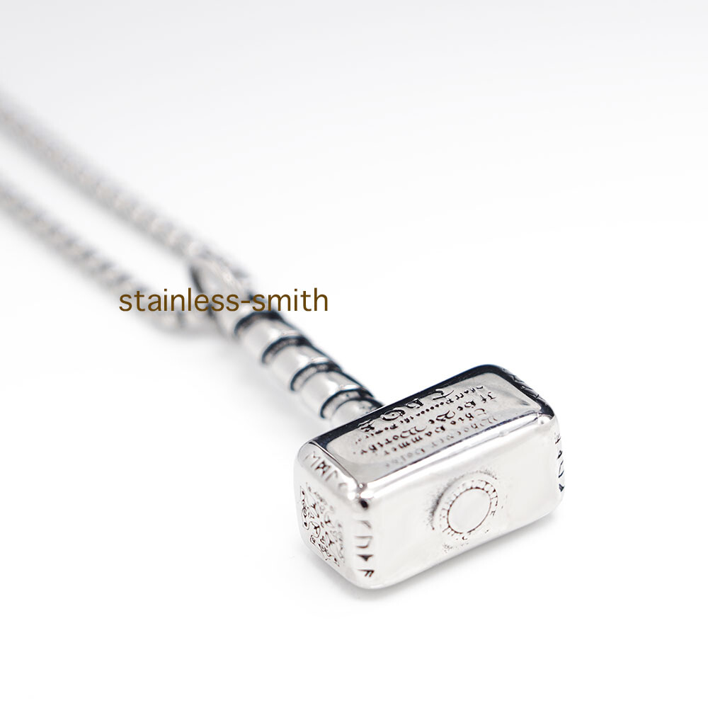 Stainless Steel Nordic Viking Men’s Thors Hammer Mjolnir Pendant Necklace Chain
