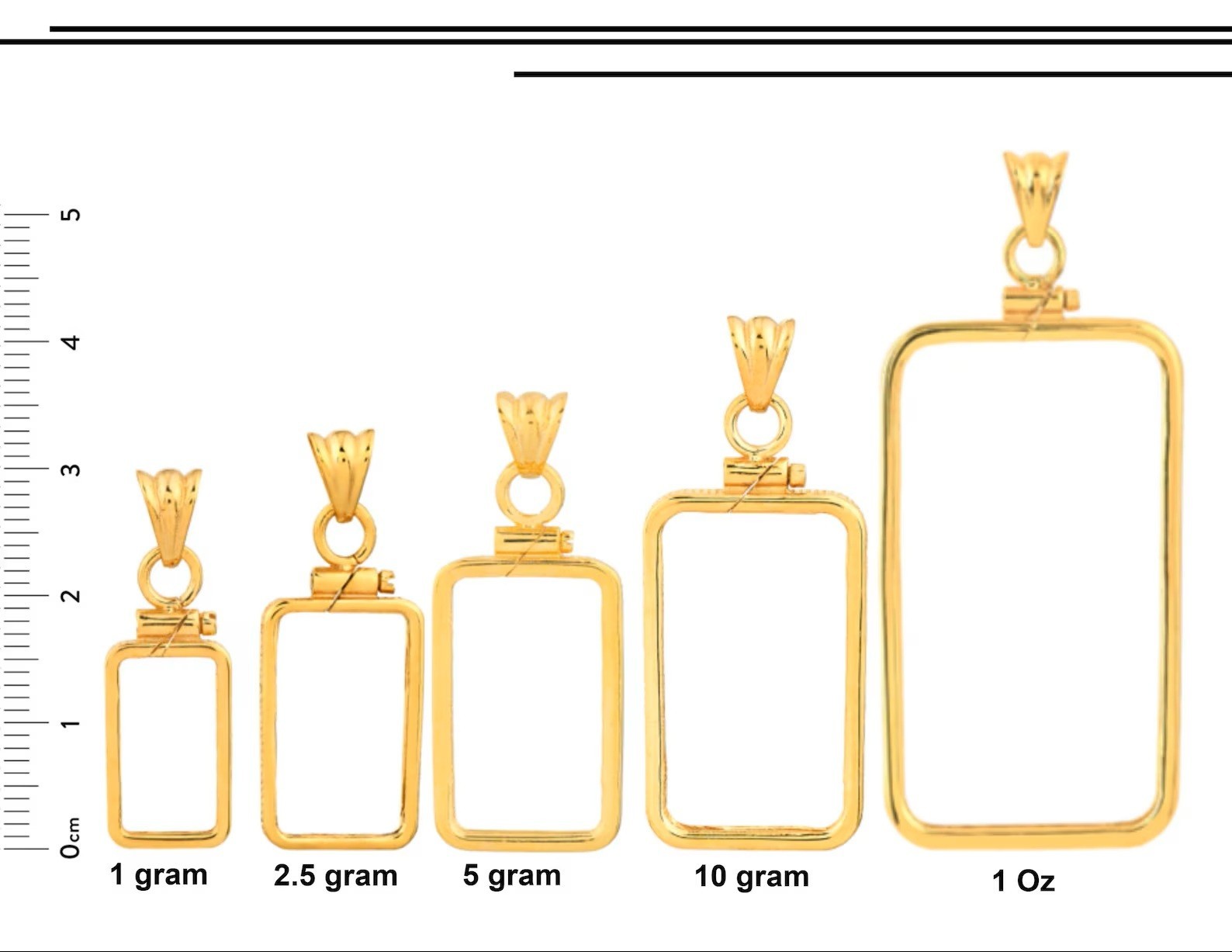 14K Gold Pamp Suisse Lady Fortuna Bar Bezel Mountings Screw Top Plain or Diamond