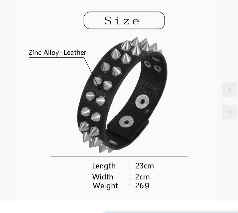 Unisex Adults Wristband Sexy Rock Cuff Durable Bracelet Button Closure Vintage