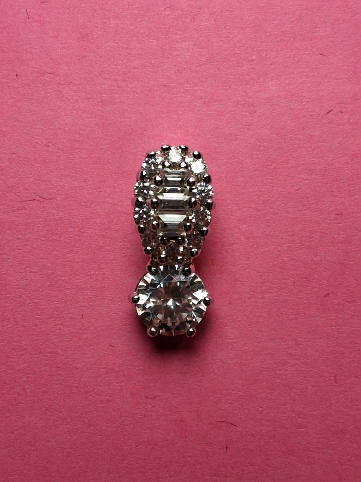 Classic Dangle 18mm X 7mm Sterling Silver .925 Cubic Zirconia Pendant (Lovely!)