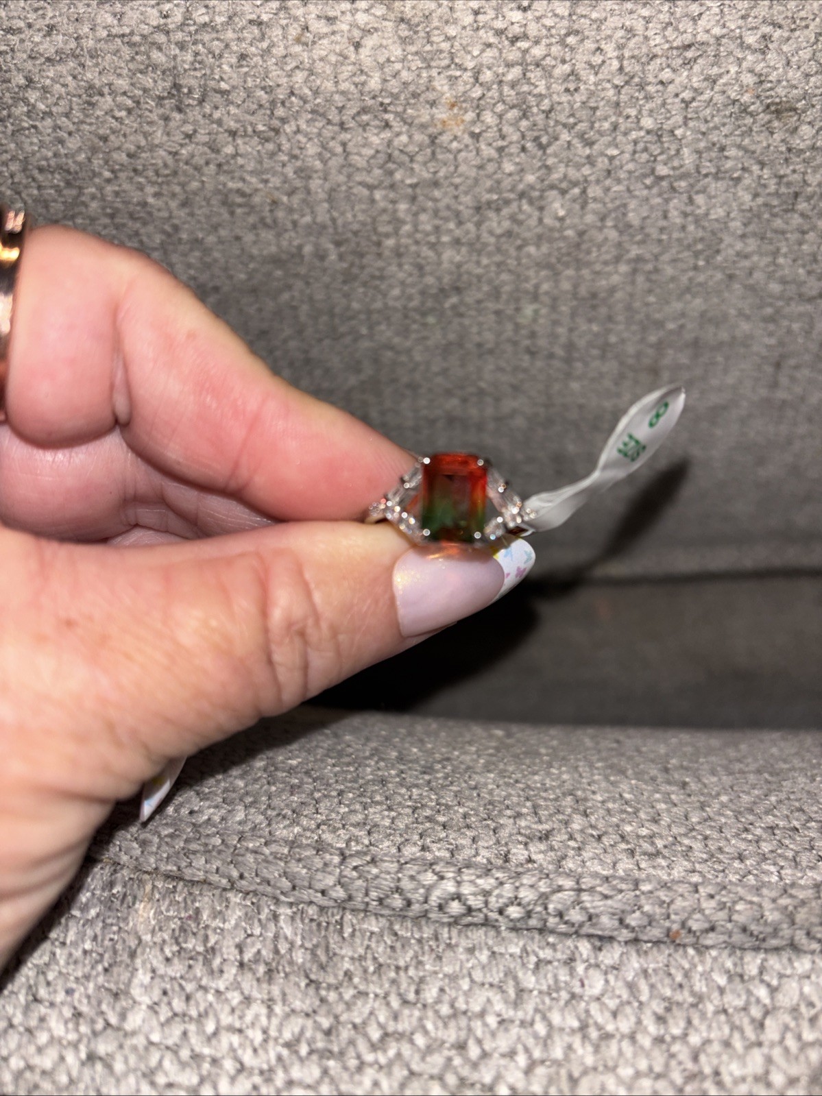 Bomb Party Ring Sz 8 “On Your Mind” Watermelon Bi-Color Tourmaline RBP6381