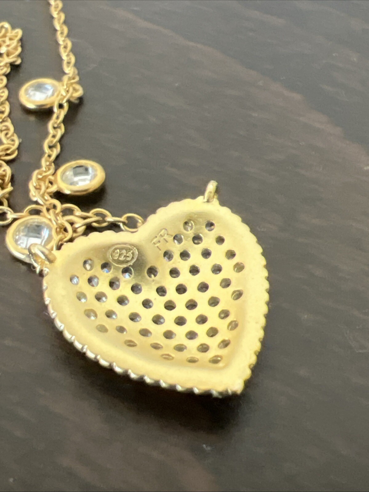 FREIDA ROTHMAN 14kt Gold Plated Sterling Silver Pavé CZ Heart Love Necklace