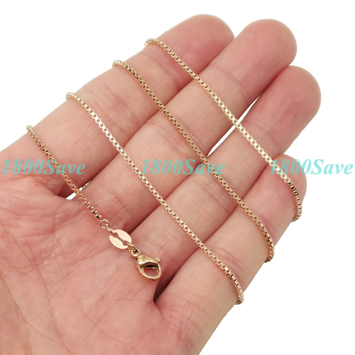 18K Rose Gold Filled Thin Italian Box Chain Necklace 16″/18″/20″/22″/24inch A125