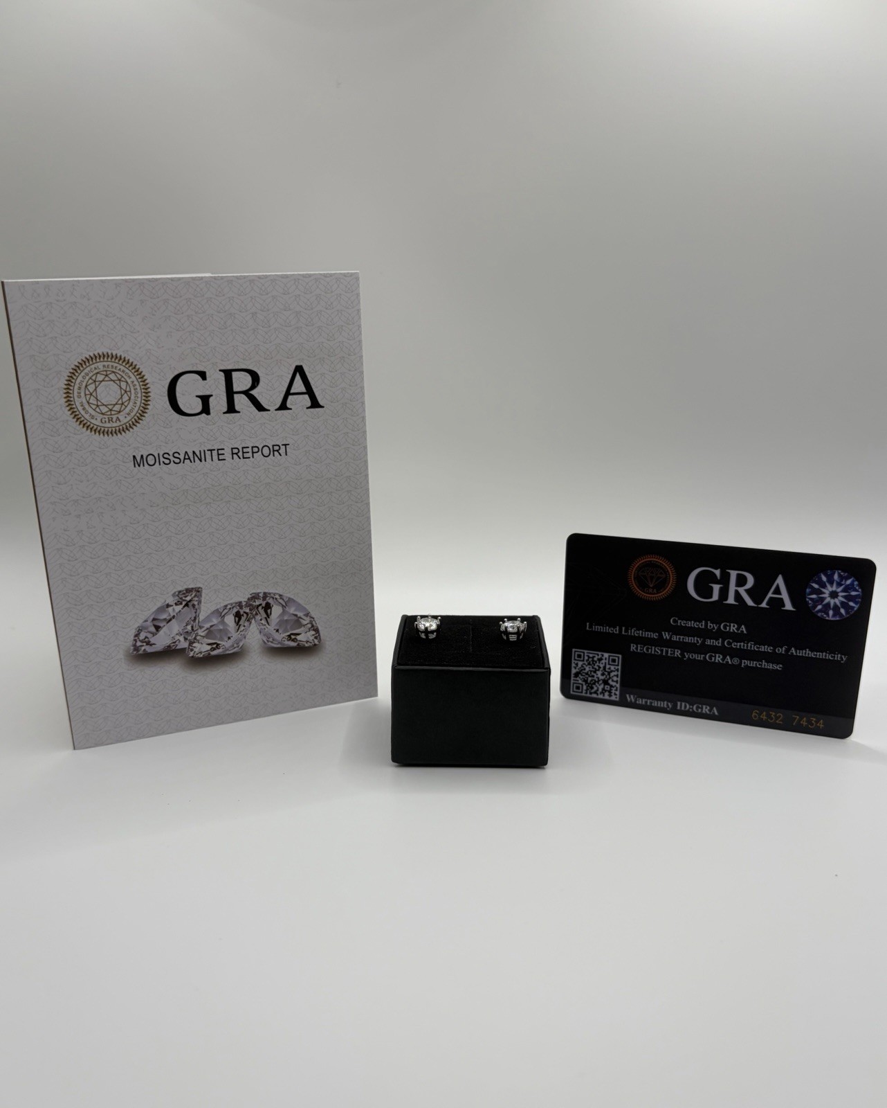 2Ct TW Moissanite Stud Earrings 925 Sterling Silver D Color VVS1 GRA Certified