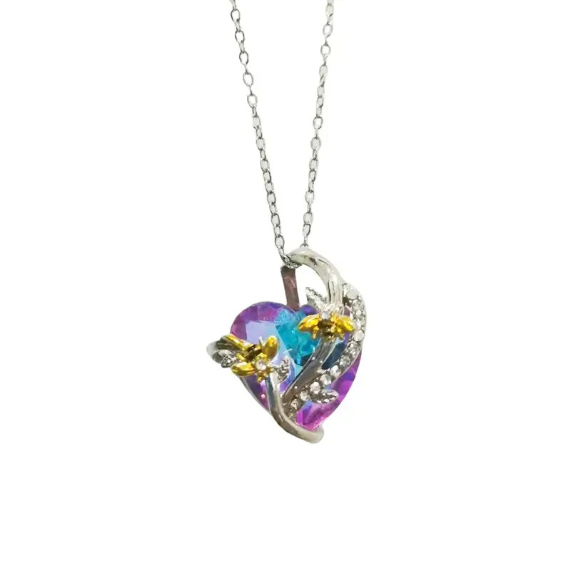 Rainbow Mystical Fire Topaz 925 Sterling Silver Charm Honey Bee Pendant Necklace