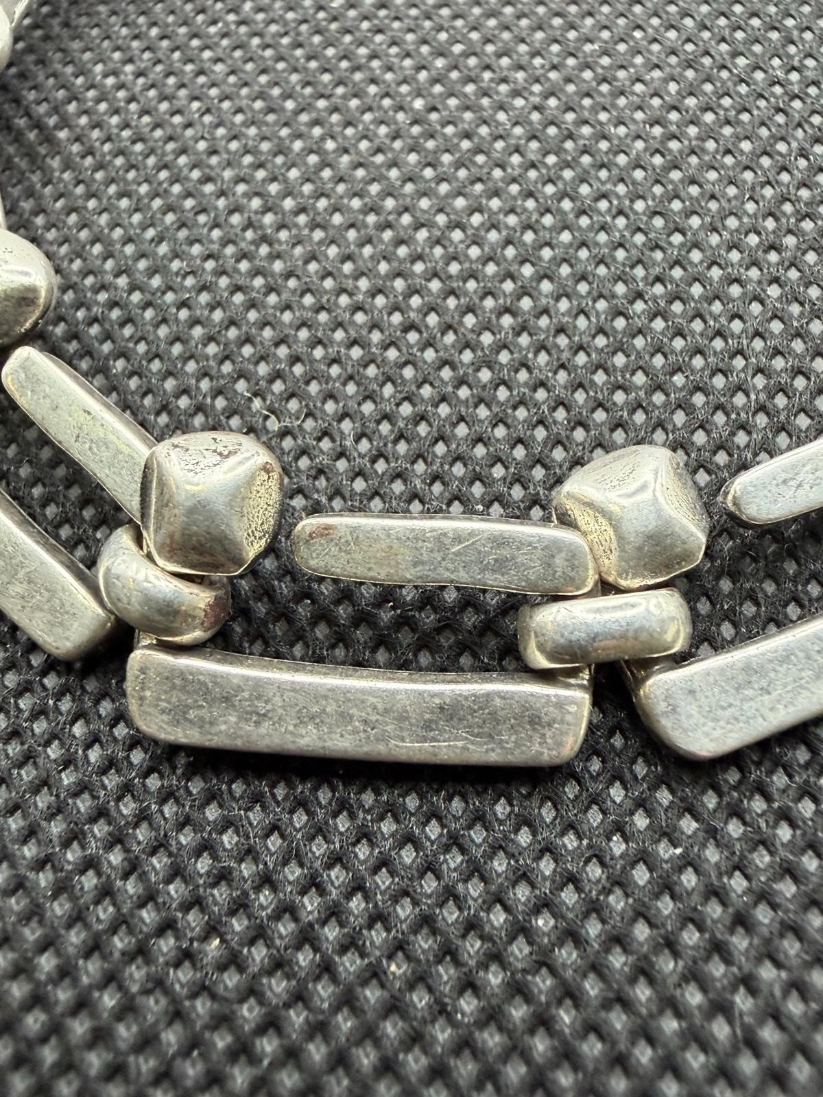 Uno de 50 ROOTS Silver Plated Bracelet Square Links Chain Medium
