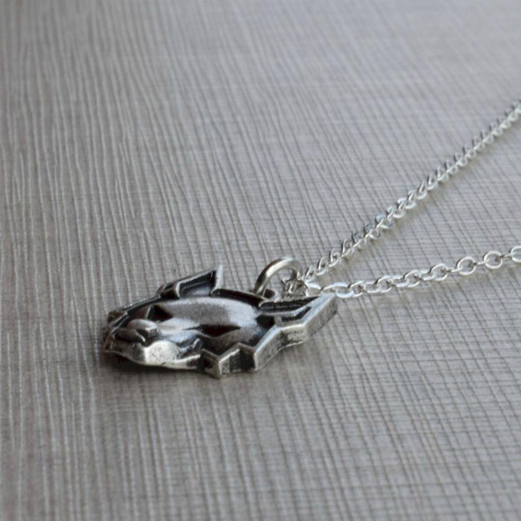 WOLF NECKLACE 18″ Chain Pewter Face Pendant Outdoor Mountain Wilderness NEW