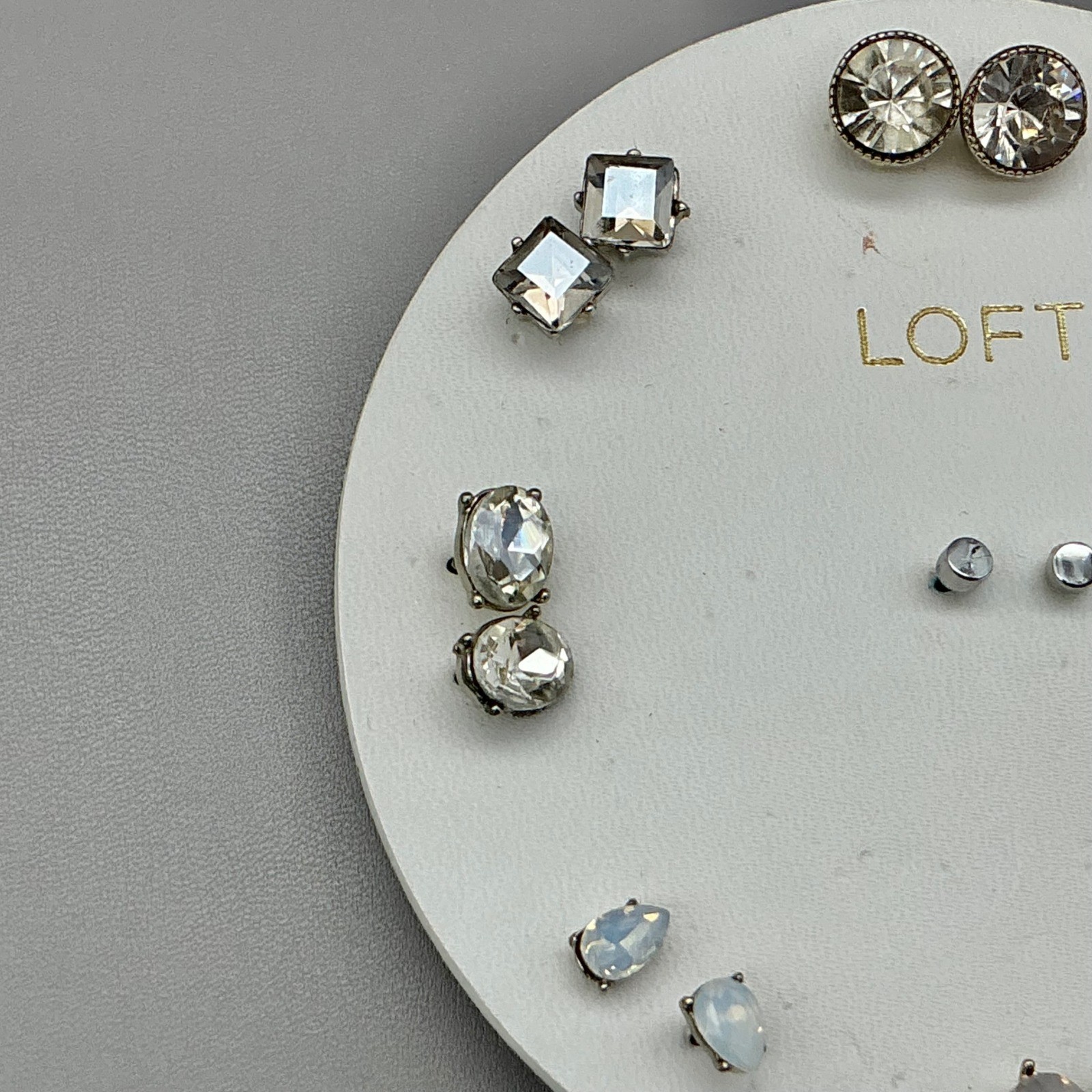 LOFT Earrings Women Multi Gold Tone Silver Tone Crystal Faux Pearl Studs 0.25″