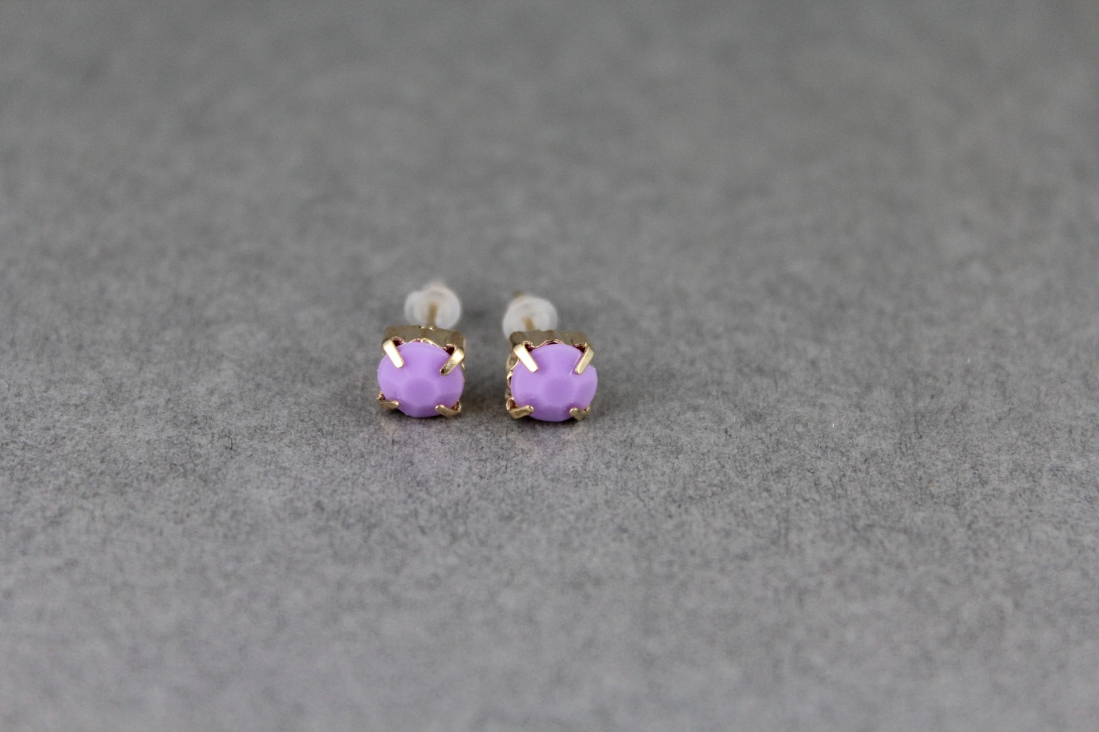 12 pair stud earrings faceted round faceted post multi colors 6mm gold 4-prong