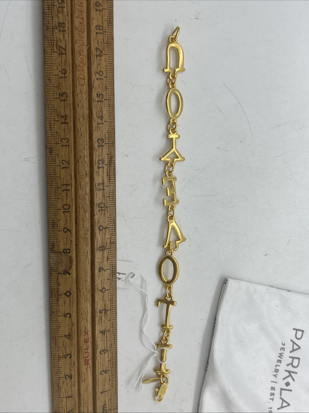 80’s Park Lane Bracelet I Love You Jewellery Gold Tone Korea Vintage 18cm