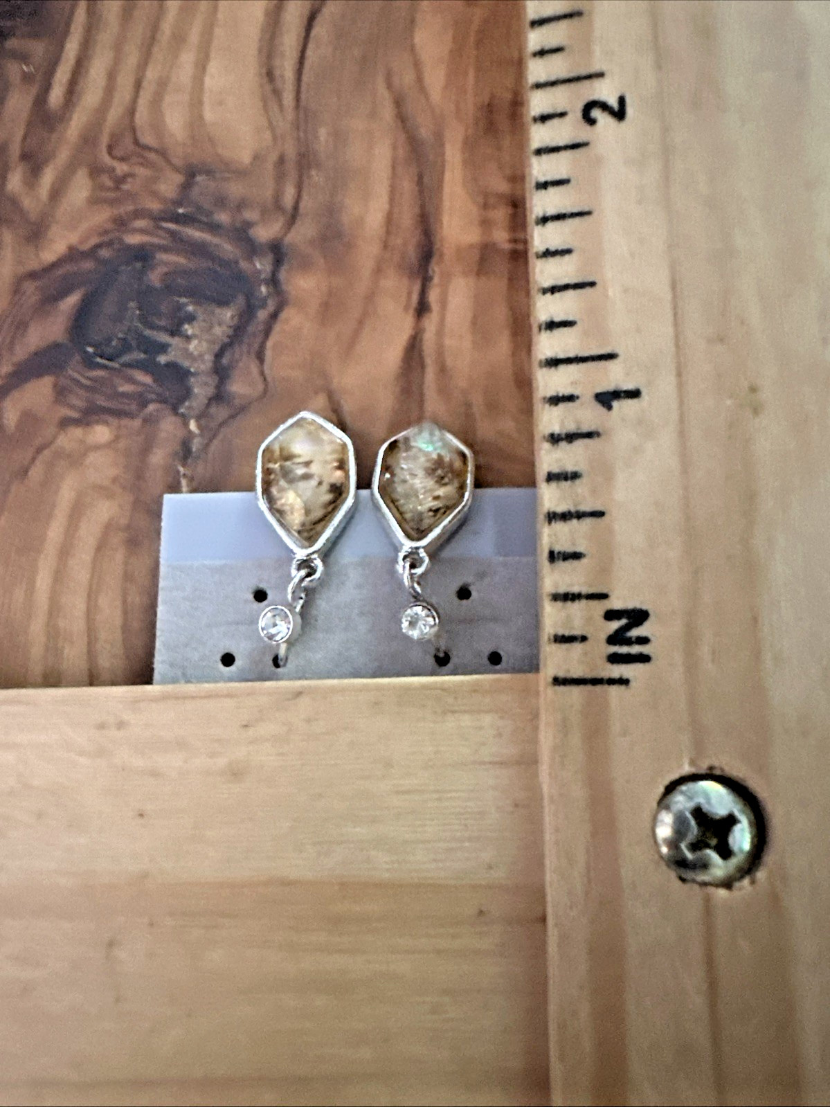 Boho Fashion Earring Lot • 11 Pairs • Brown White Gold Silver Tone • Dangle Stud
