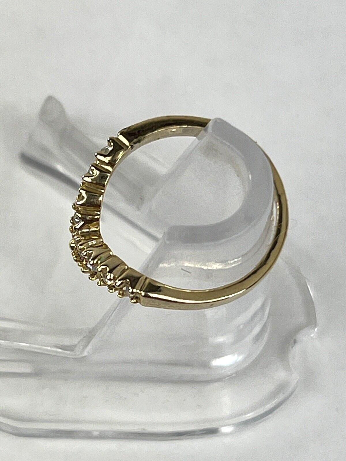 Gold Tone 14K GE Roman Ring Size 6 Clear Stone V Shape ring Roman China