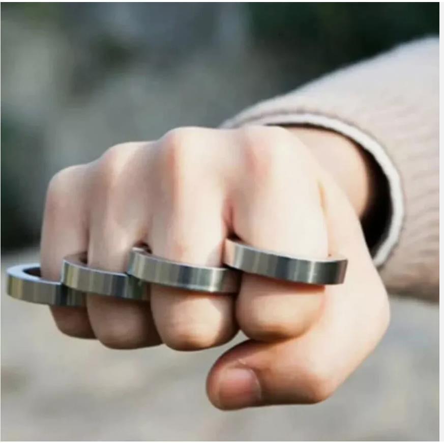 For Men Jewelry Stainless Steel Knuckles Rings Outdoor Rotatable Foldable Ring