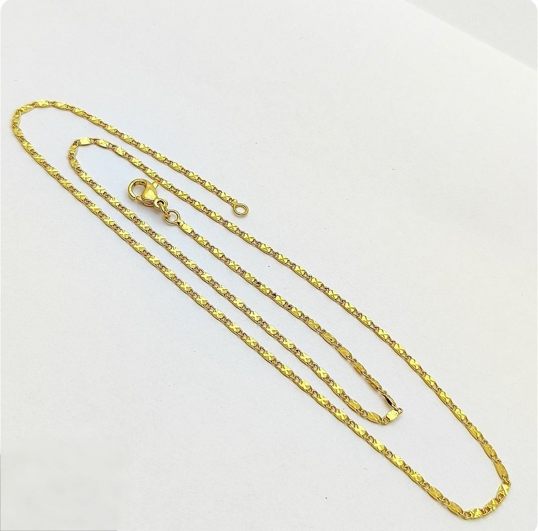 22K Gold Plated Chain Necklace 2mm 24″ – Luxury pouch gifts