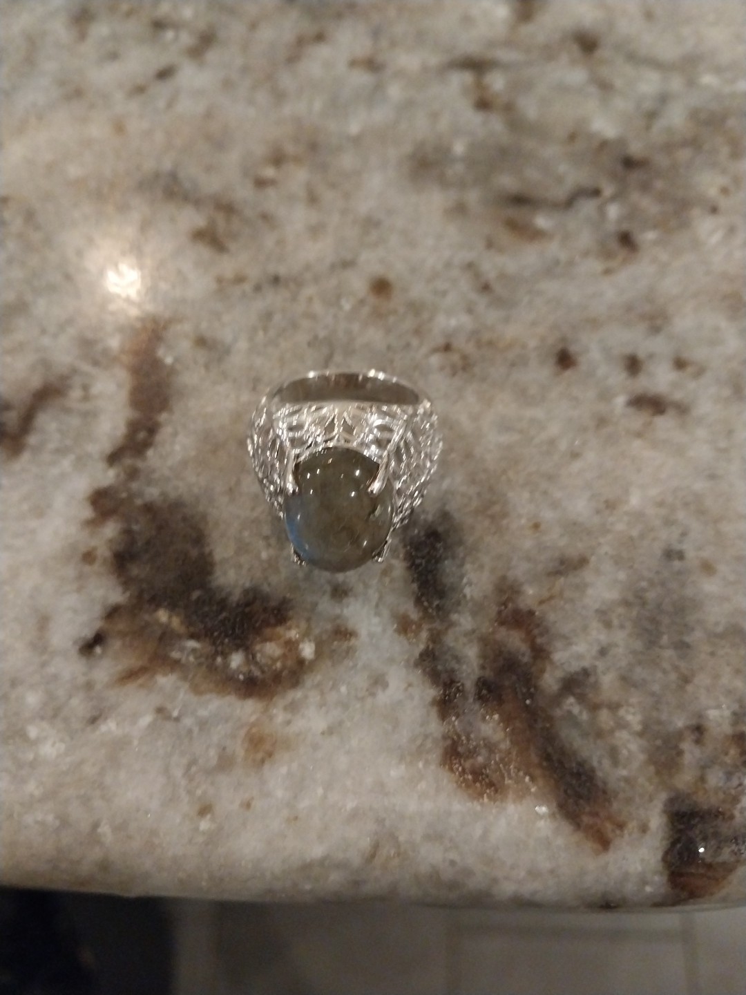 Karis Malagasy Labradorite Butterfly Ring in Platinum Bond (Size 6.0) 10.50 ctw