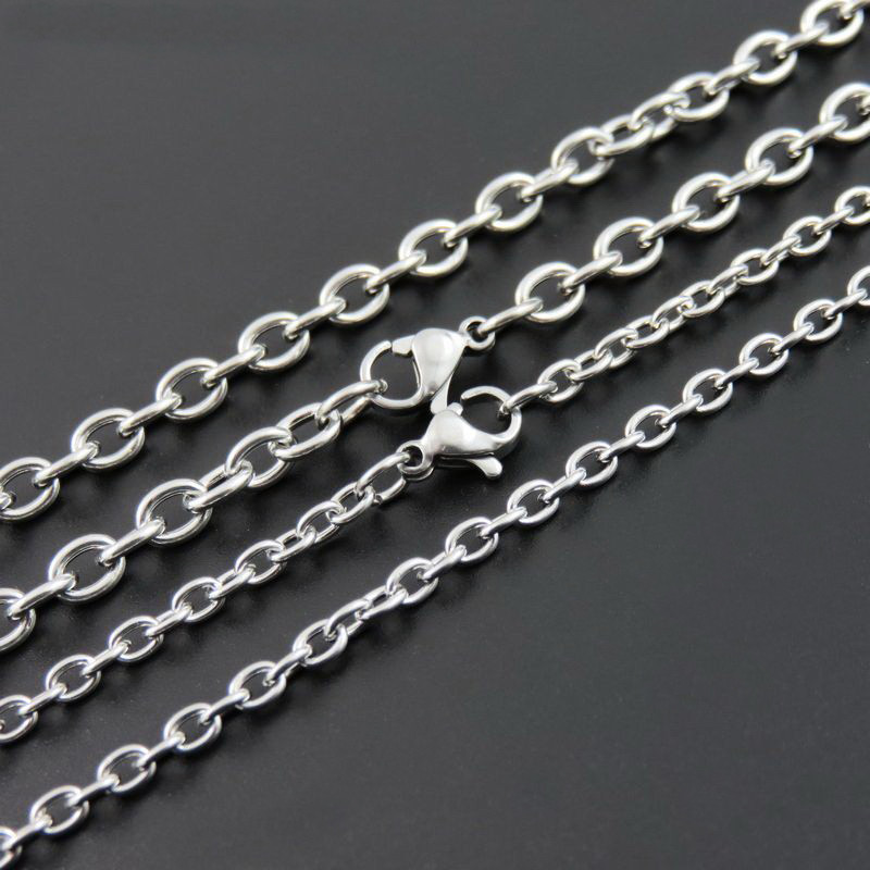 5pcs 1.6/2/2.4/3mm Stainless Steel “O” Rolo Link Chain Women Men Necklace Chains