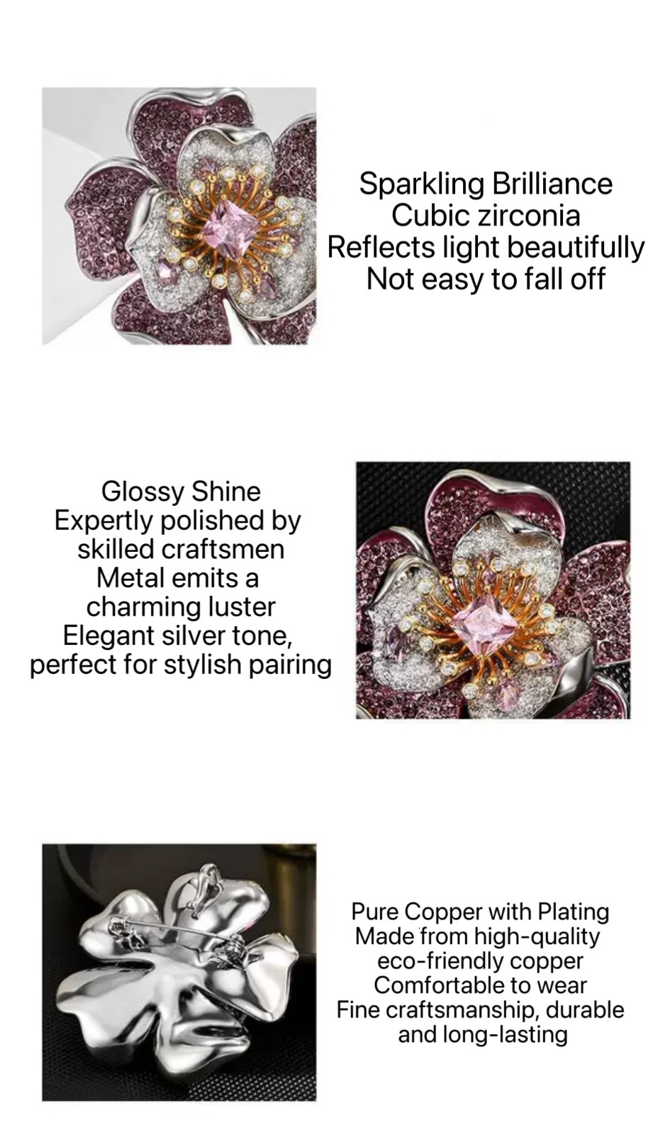 Exquisite Luxury Flower Brooch – Elegant Costume Jewelry Gift with Gift Box