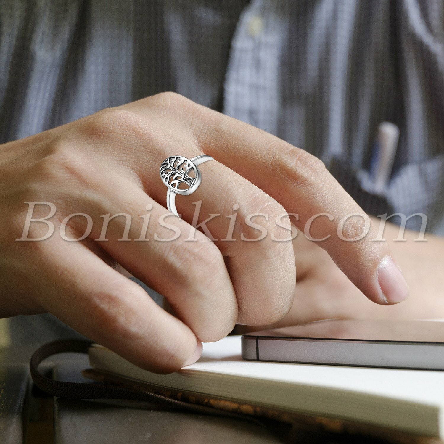 Mens Womens Stainless Steel Tree of Life Ring Promise Anniversary Band Size 5-10