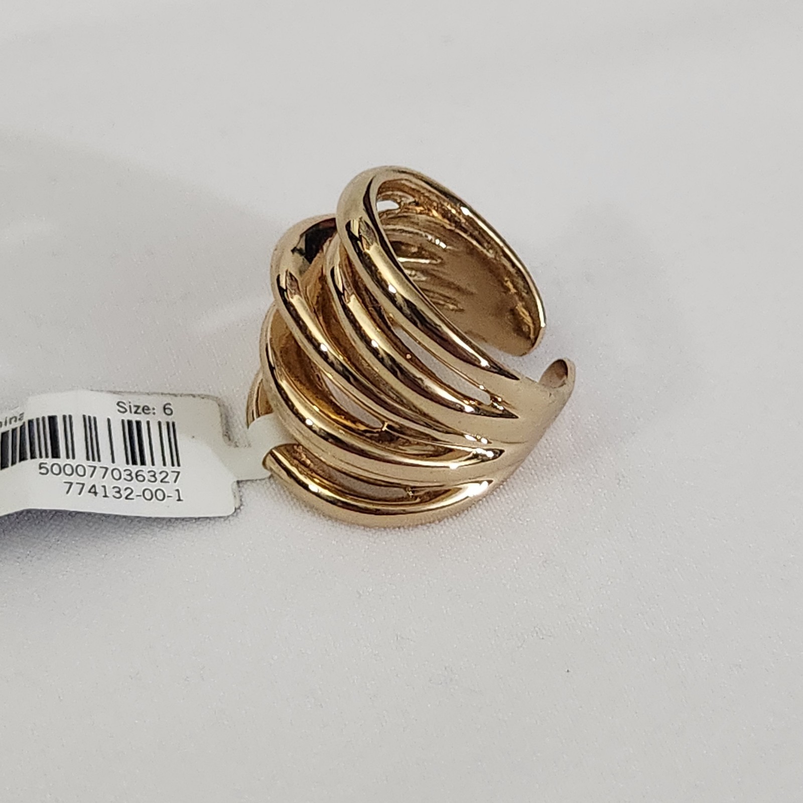 Banana Republic Gold Multi Band Ring Size 6 Statement NWT