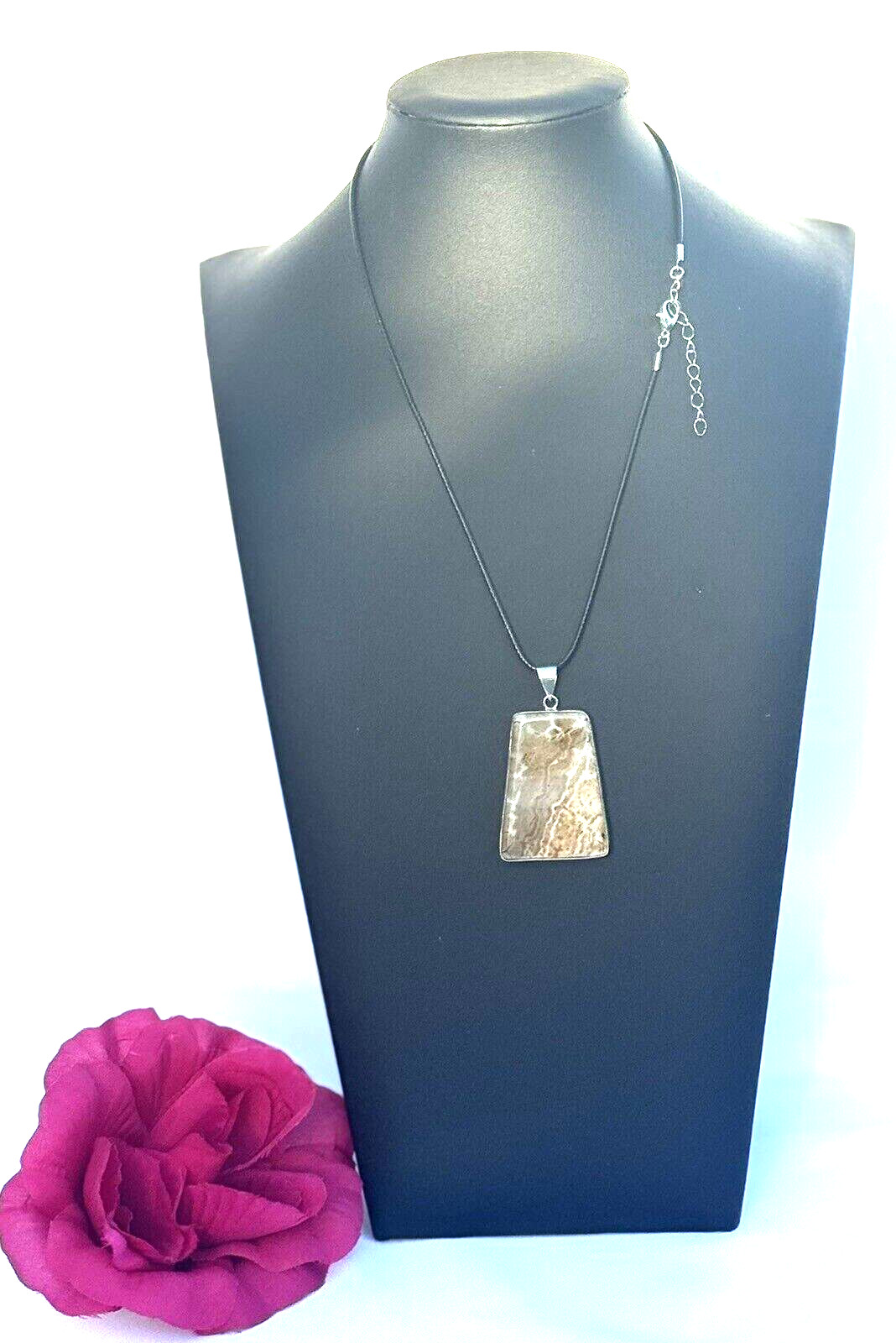 Brown Picture Jasper Agate Pendent