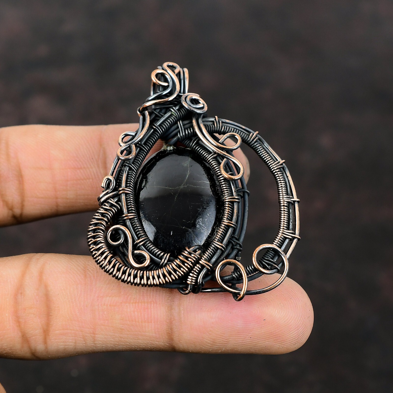 Sugilite Wire Wrapped Pendant Handcrafted Copper Unique Gift 2.24″
