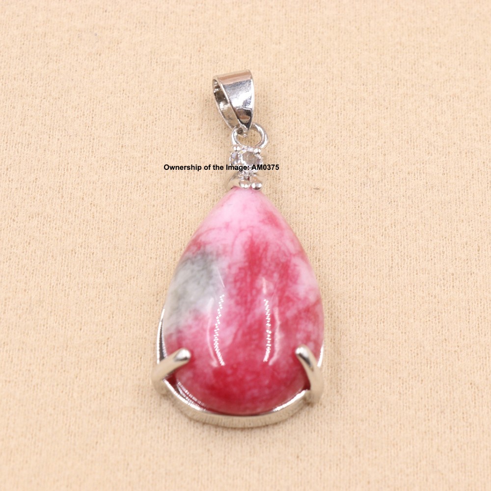 NEW White Alloy Heating Jade Pendant For Women Men Pink Jade Pendant
