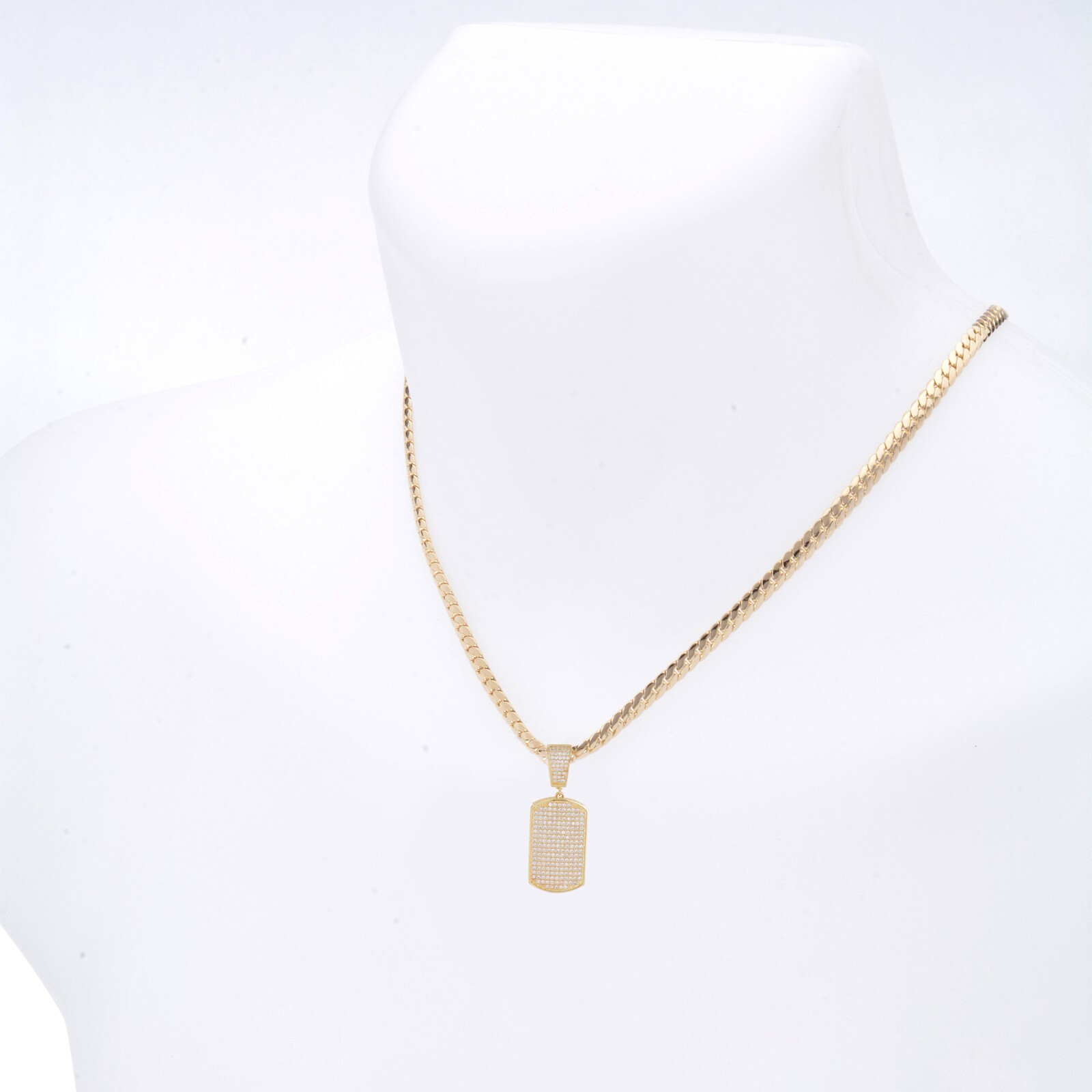 Dog Tag Pendant 20″ Miami Cuban Chain Necklace BCH 1031 G