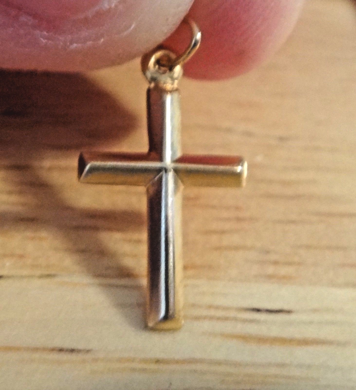 Small 17x10mm Gold filled Beveled Child Cross Charm!!