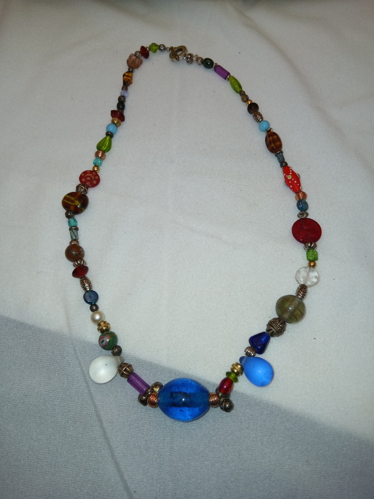 Glass Beaded Multicolor Necklace Different Shapes