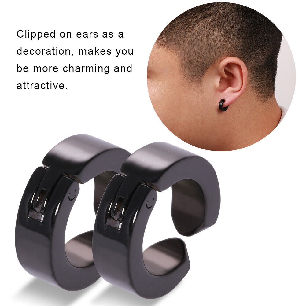 2pcs Stainless Steel Ear Cuff Helix Cartilage Clip On Wrap Earrings Non-Piercing
