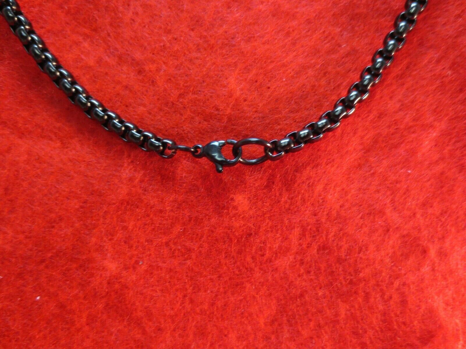 STAINLESS STEEL BLACK PLATED 4MM SMOOTH BOX CHAIN 7 INCH TO 40 INCHES- BLACK