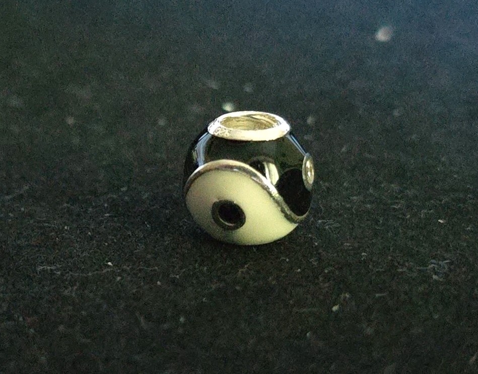 Authentic Pandora Black and White Enamel Yin Yang Charm with CZ 790488CZ Retired