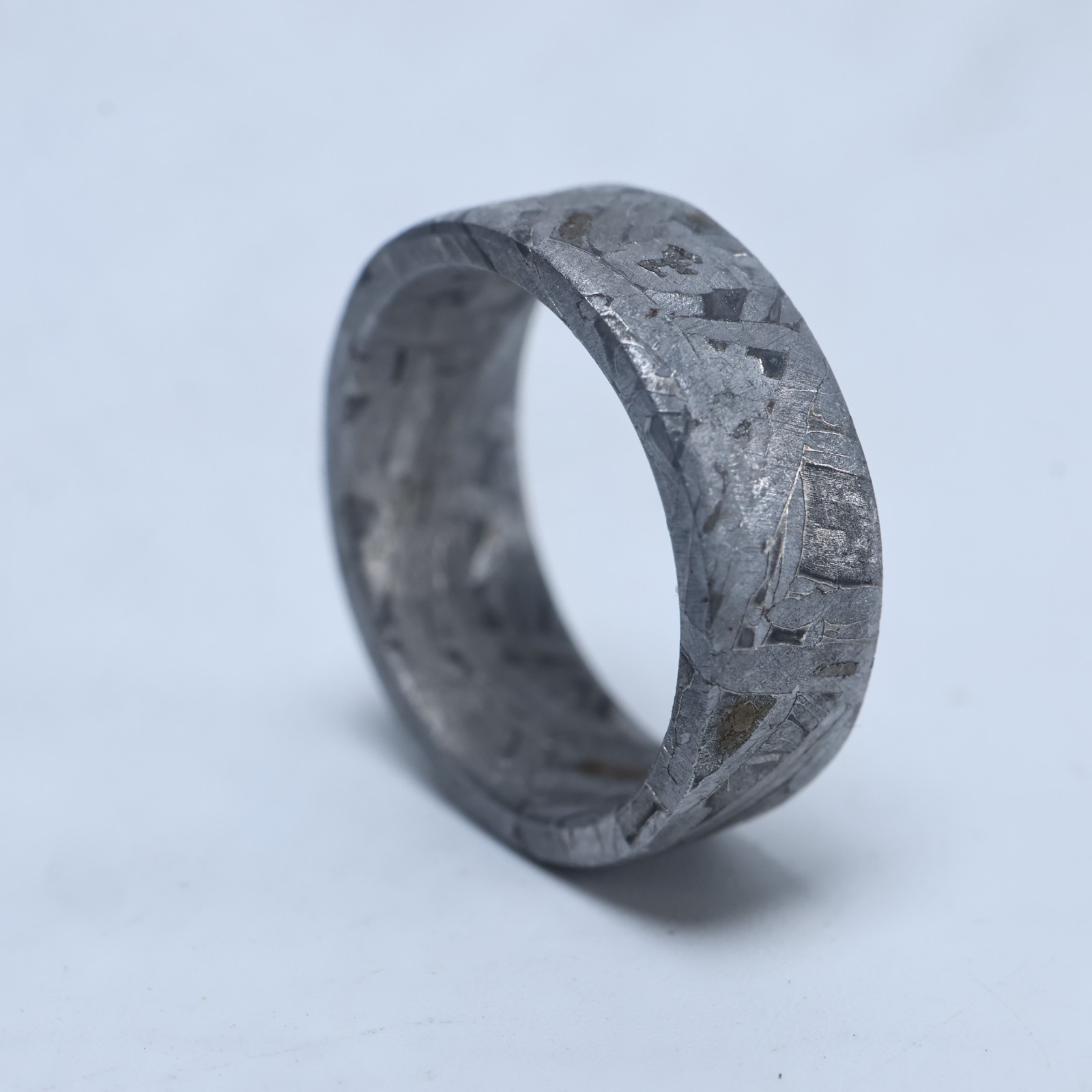meteorite ring Natural meteorite carving crater ring, holiday gift