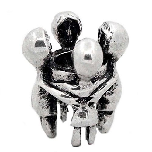 Family Charm Mom,dad and Kids Hugging European Bead Compatible for Most European