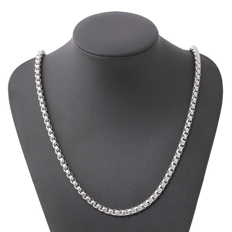 5pcs/lot Stainless Steel Square Rolo Link Chain Box Chain Necklace for Men Women