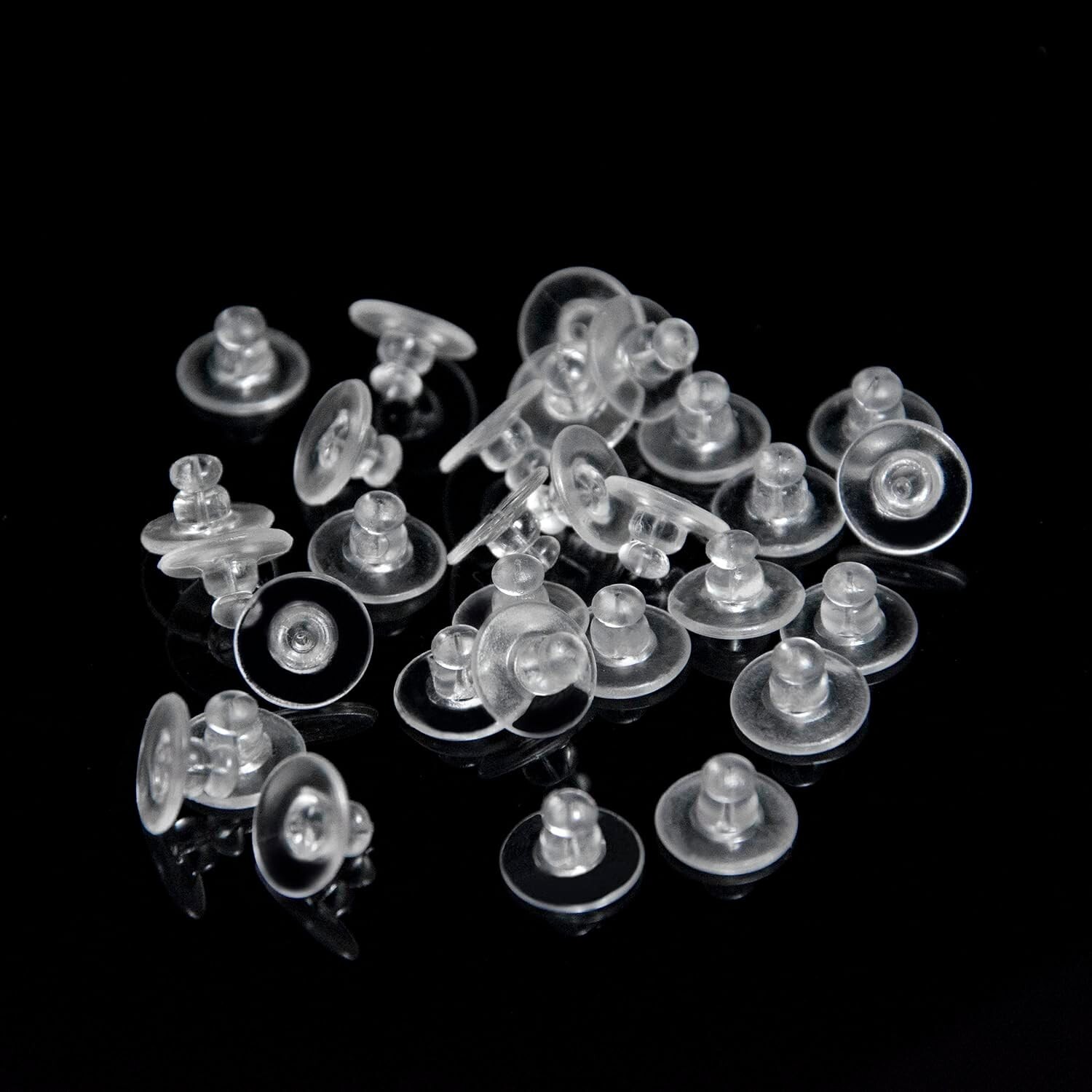 200PCS Clear Silicone Earring Back Replacements – Soft & Hypo-Allergenic