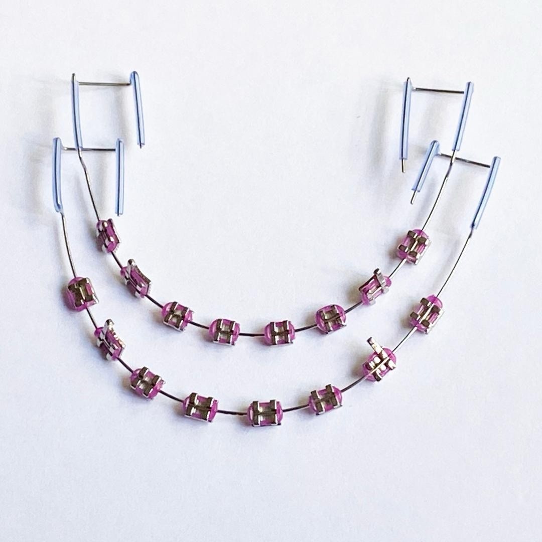 Fake Traces For Teeth Temporary False Fake Brackets Metal Wires Metal Bracket
