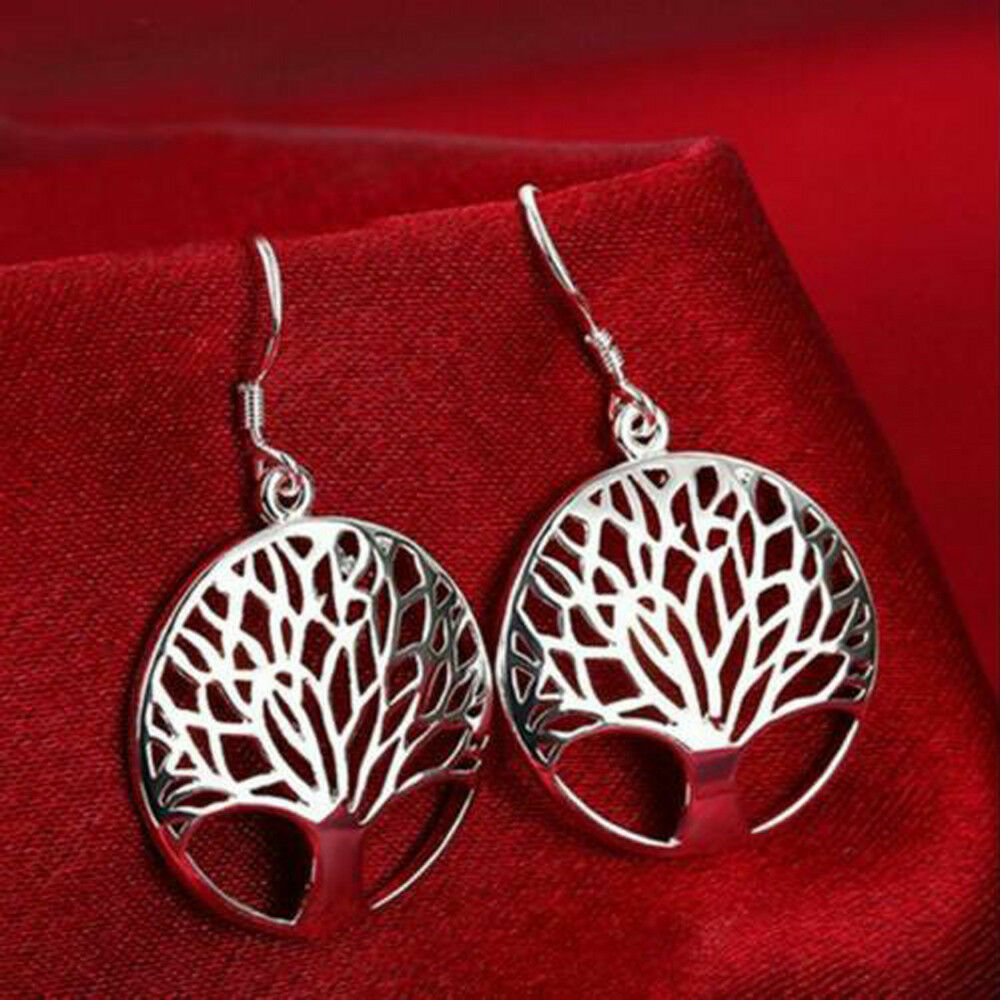 EPIC VAULT- Tree Of Life Sterling Silver Necklace Pendant- w/ Earrings Set