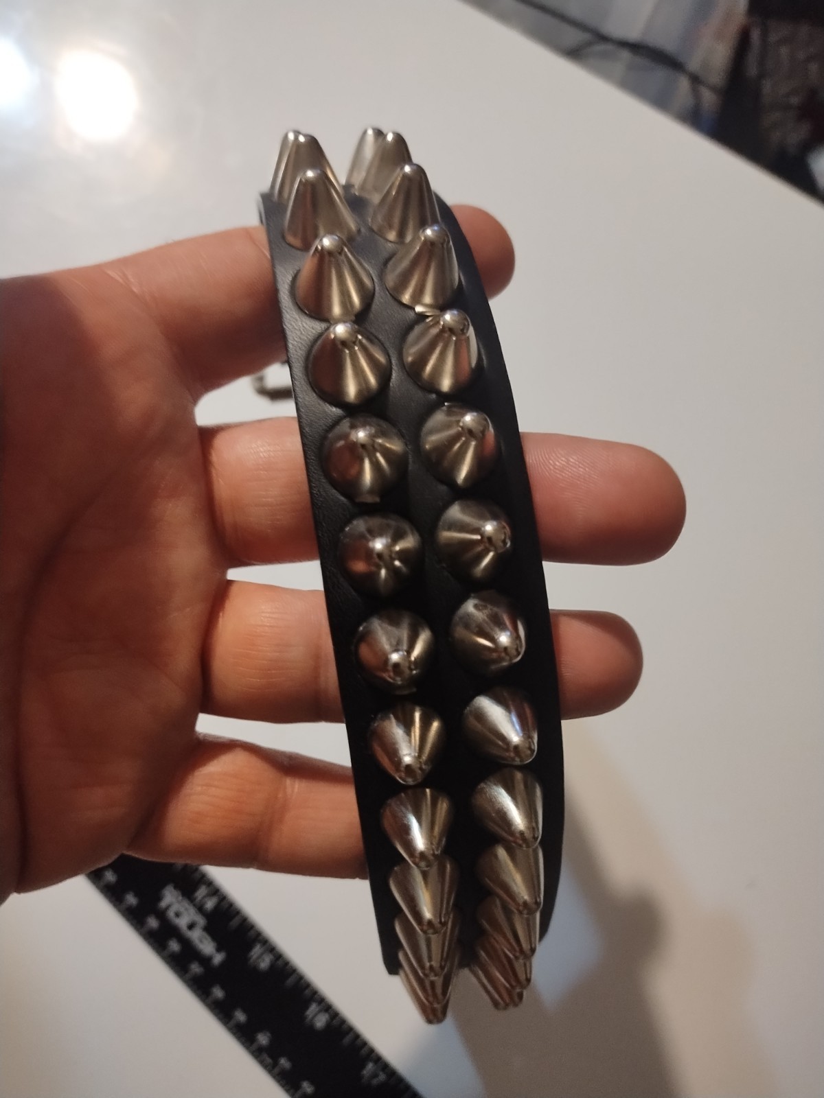 💥LEATHER CONE STUDDED CHOKER💥PUNK/GOTH/METAL COLLAR💥FUNK PLUS CHOKER💥