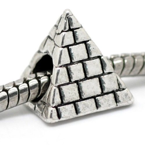 Egyptian Pyramid Charm European Bead Compatible for Most European Snake Chain Br