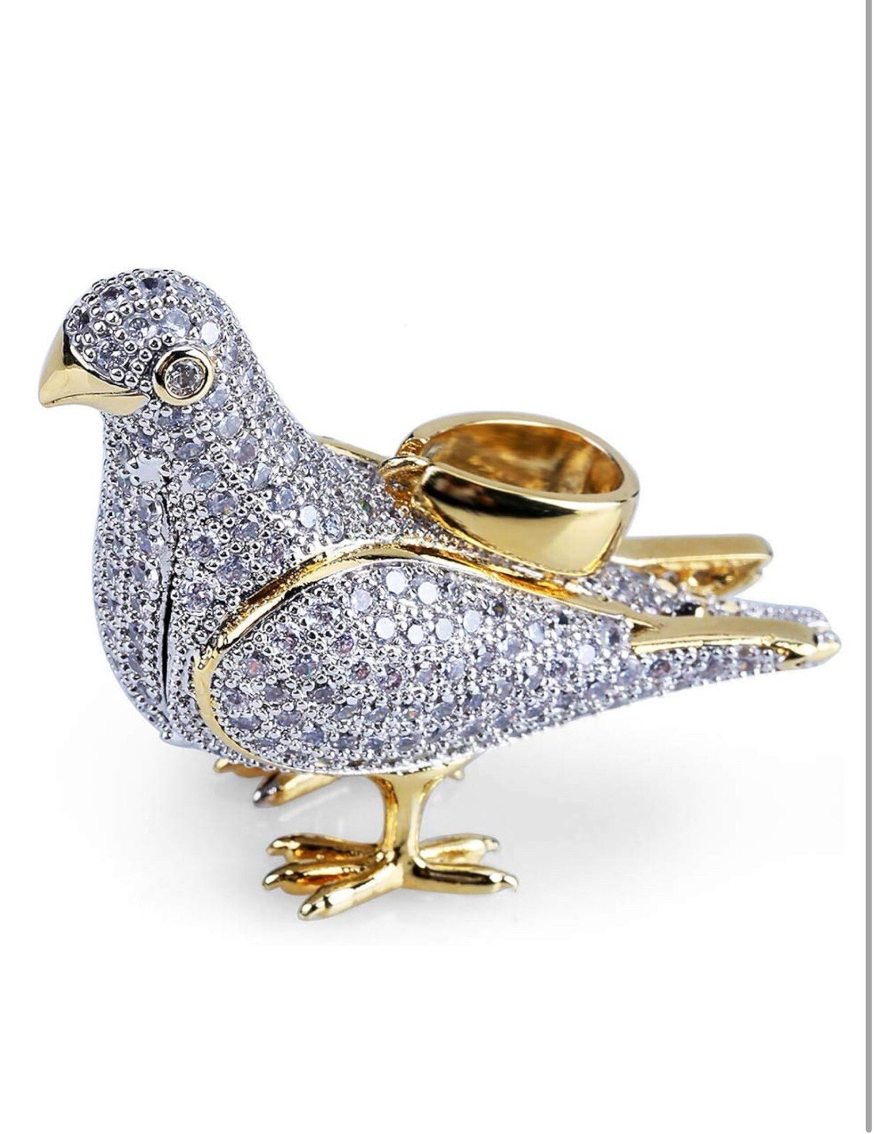 Iced Out Pigeon 14k Plated | 23.6 Rope