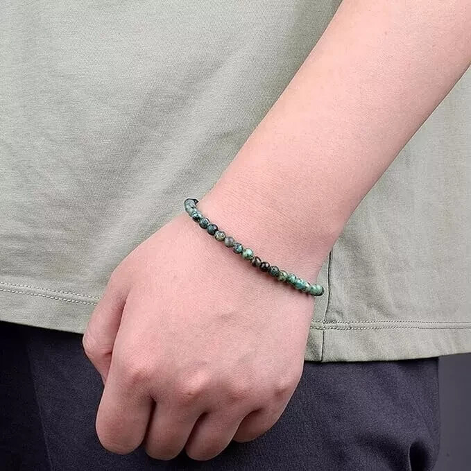 2025HOT Handmade 4mm African Turquoise Beads Bracelet Gift For Women Mother’Day