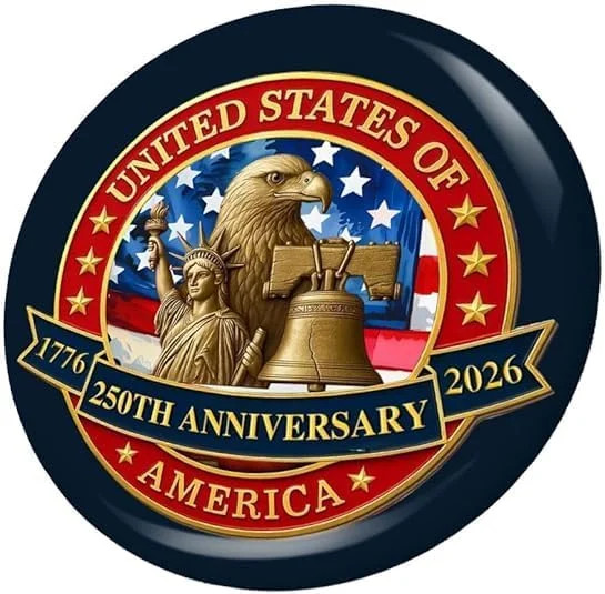 United States 250th Anniversary Brooch Button Decor Circle Decorative for Backpa