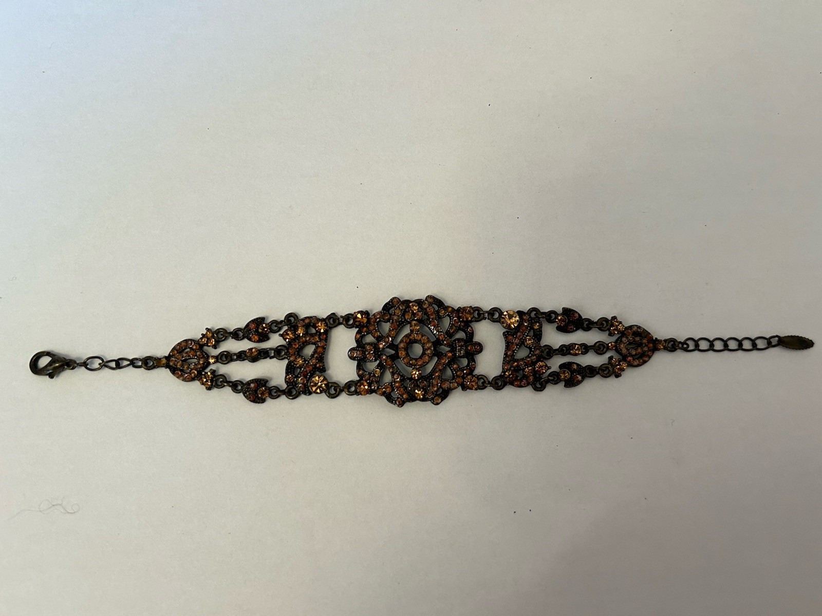 1980’s VCLM Multi Color Rhinestone Crystal Statement Bracelet Lost One Stone B17
