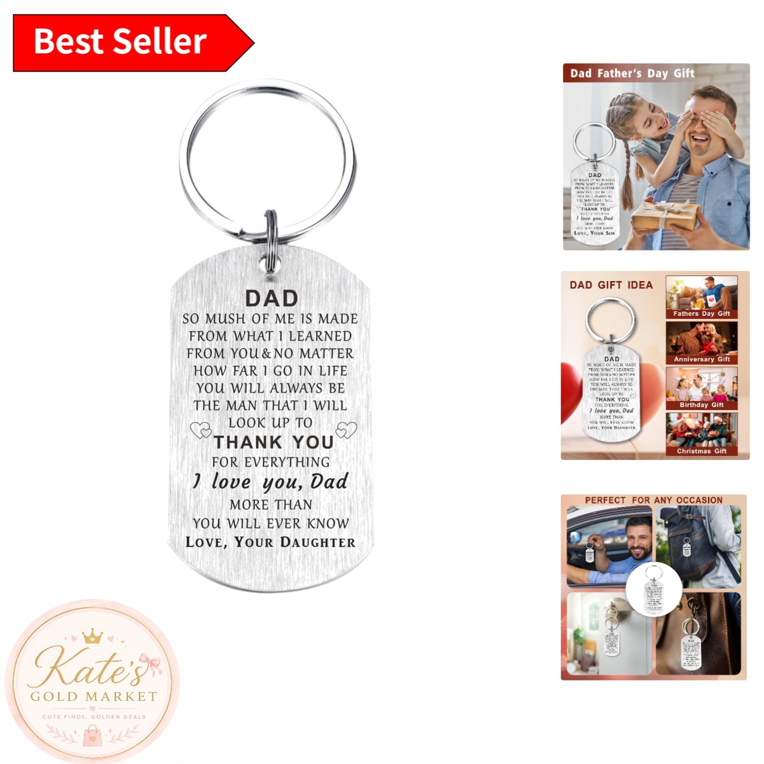 Heartfelt Dad Keychain Gift from Daughter – Birthday & Father’s Day Surprise